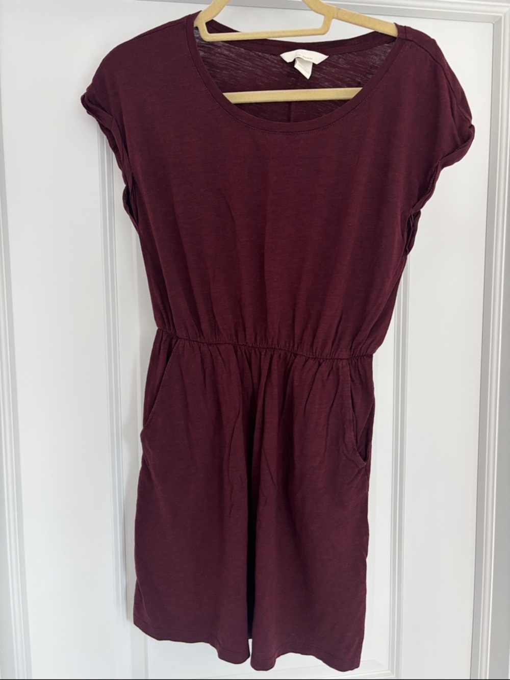 H&M Burgundy Short-Sleeve Knit Top